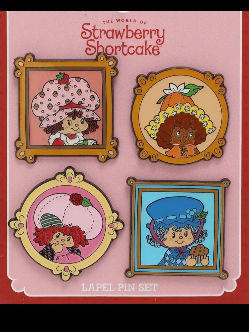 Strawberry Shortcake Licensed Enamel Pin Set of 4, NEW, NWT